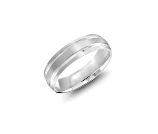 JONC POUR HOMME EN OR 10K BLANC CONFORT&nbsp;
